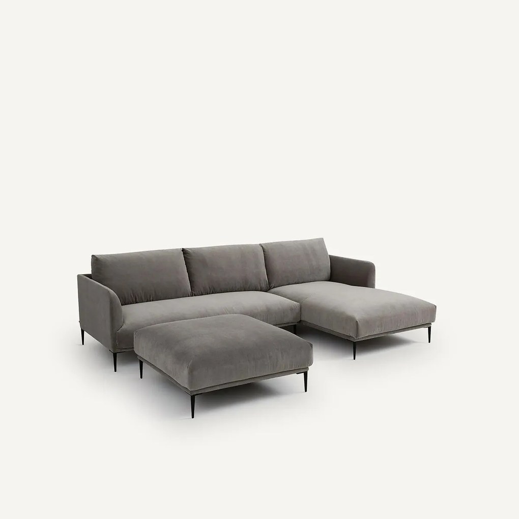 XL fluwelen poef, Oscar, ontwerp Emmanuel Gallina