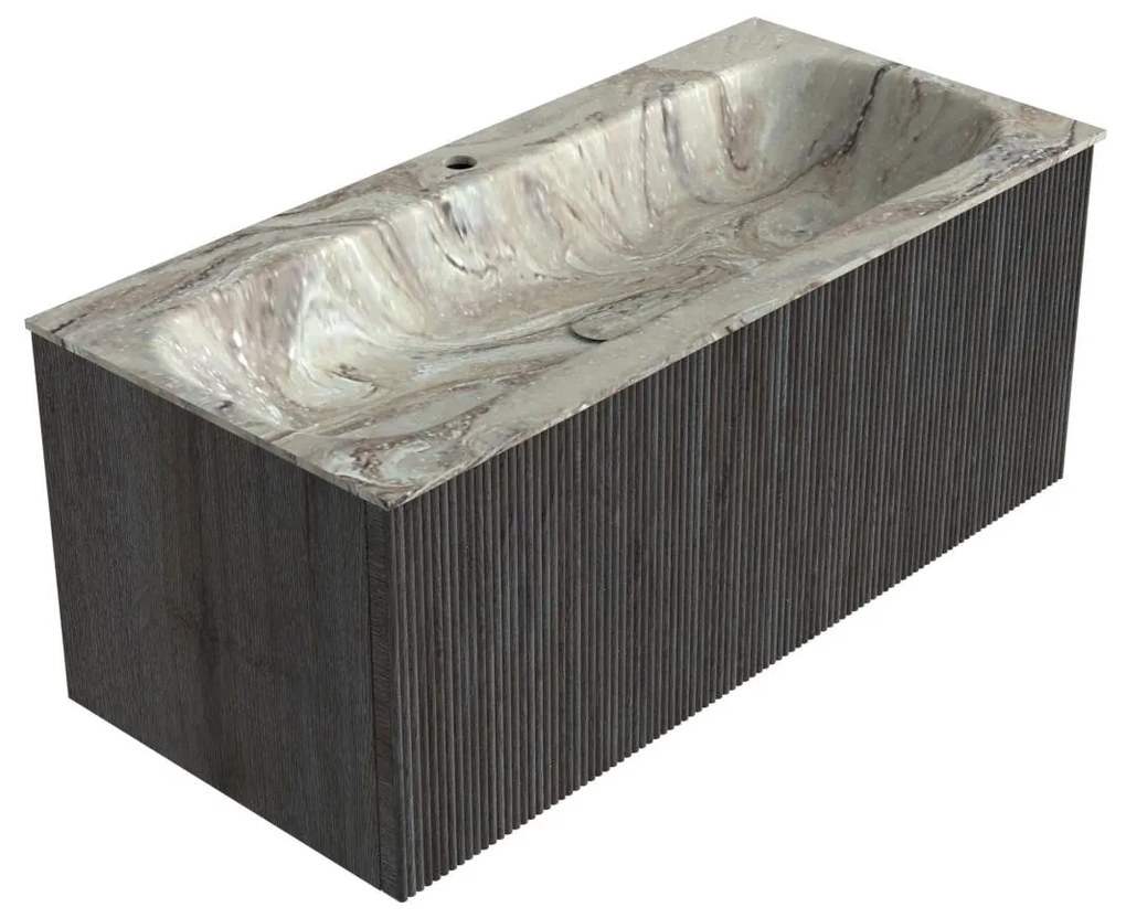 Mondiaz Kurve-dlux 100cm badmeubel shadow met 1 lade en wastafel big medium midden 1 kraangat glace