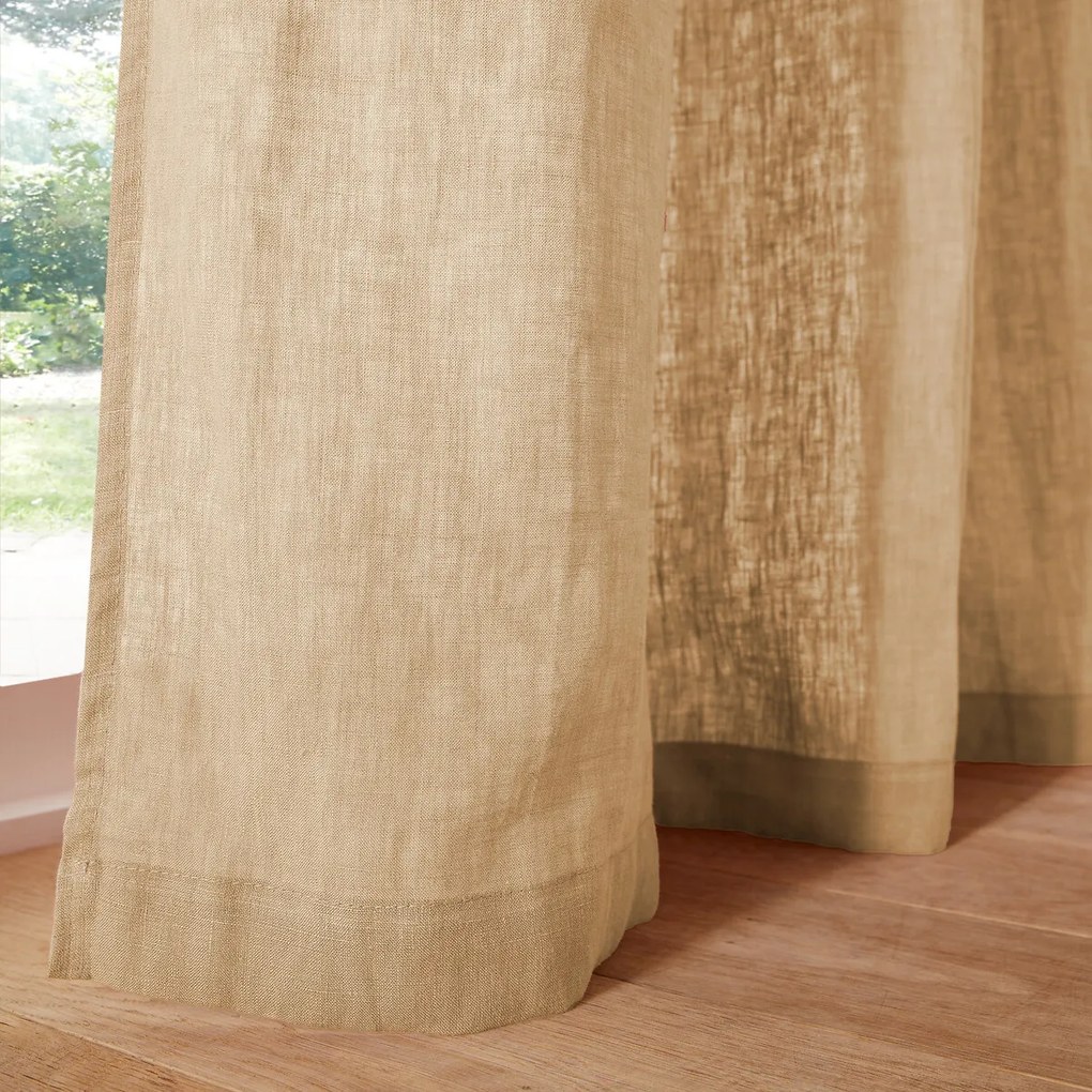 Gewassen linnen gordijn met verborgen lussen Onega