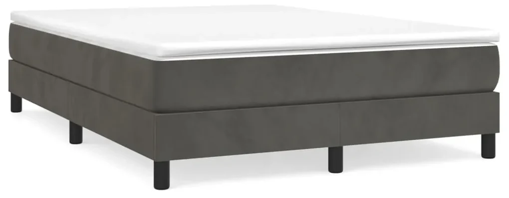 vidaXL Boxspringframe fluweel donkergrijs 140x190 cm