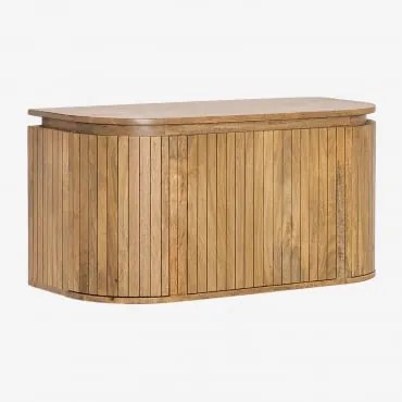 Conjunto Vaniteitmeubel 90x40 Cm Zwevend In Mangohout Analis Mangohout & Zonder Wastafel & Spiegelloze & Zonder Kraan - Sklum