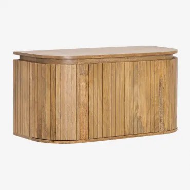 Mango Houten Badkamermeubelset Analis Natuurlijk Hout & Without Sink & Spiegelloze & Zonder Kraan - Sklum