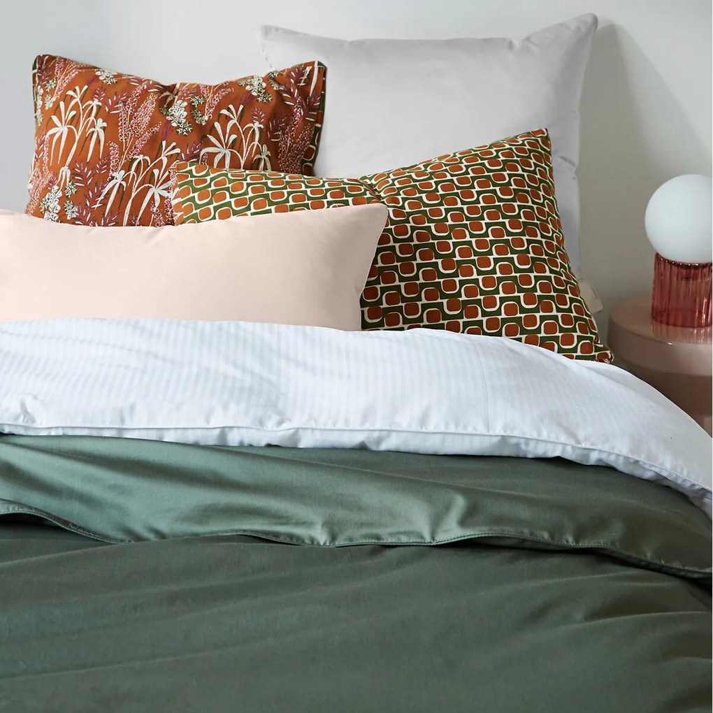 Dekbedovertrek van katoensatijn, 153 draden, Gestreept Opaal