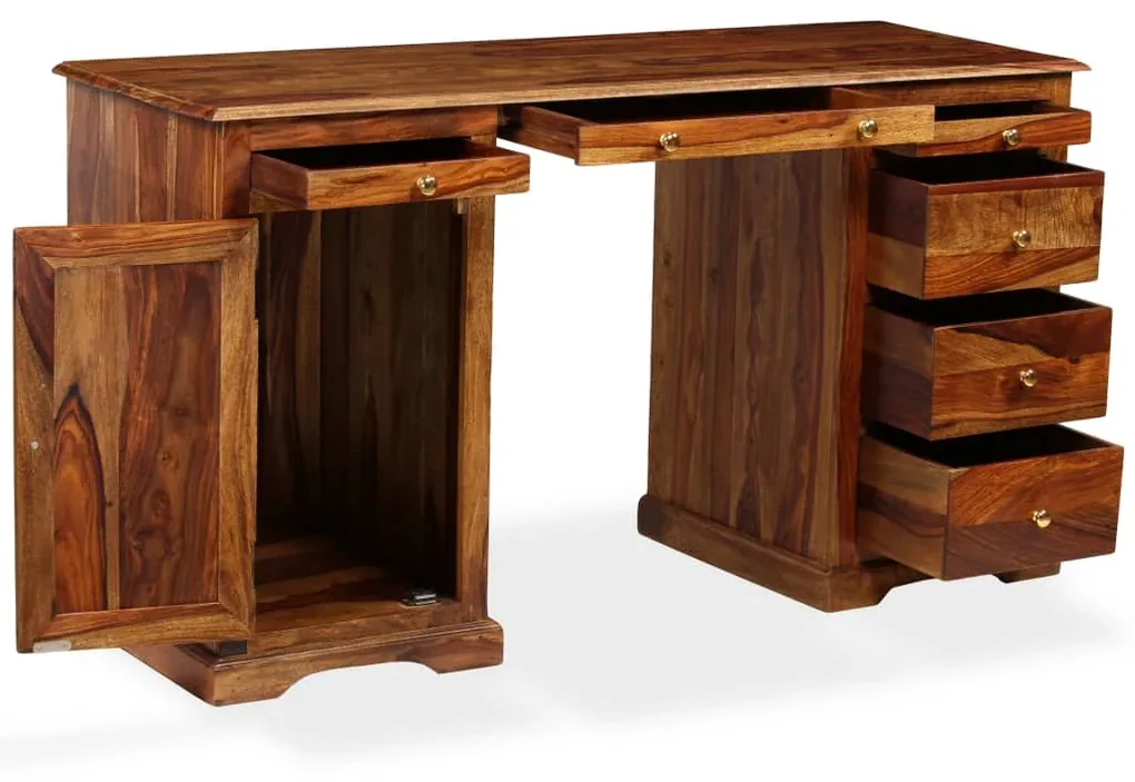 vidaXL Schrijftafel 140x50x76 cm massief sheeshamhout