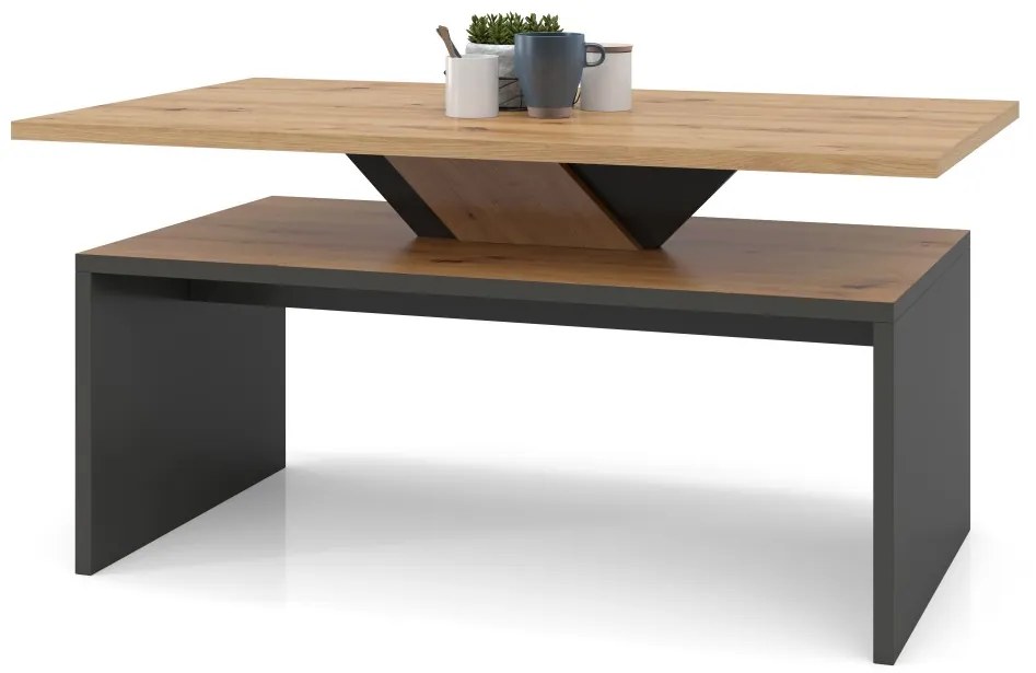 SISI artisan eiken / antraciet, salontafel