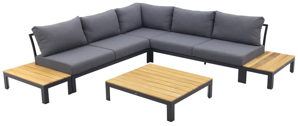 Avalounge loungeset - Aluminium/teakhout - 5 persoons