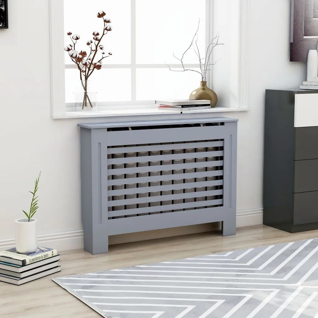 vidaXL Radiatorombouw 112x19x81 cm MDF antraciet