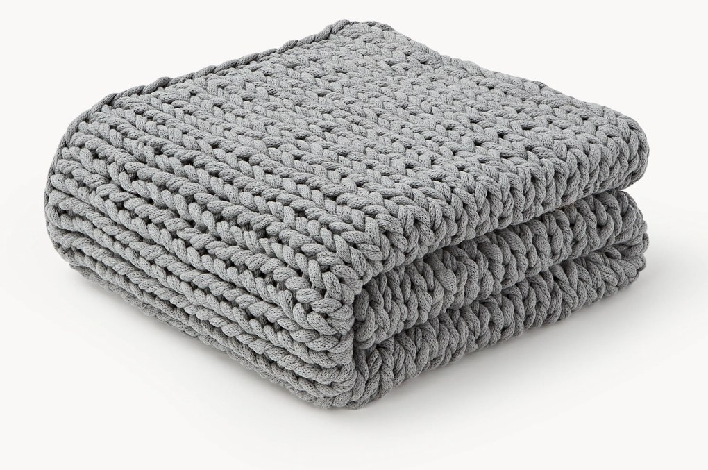 Handgemaakte grofgebreide deken Adyna