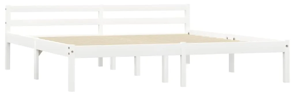 vidaXL Bedframe massief grenenhout wit 160x200 cm