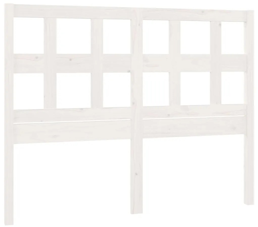 vidaXL Hoofdbord 140,5x4x100 cm massief grenenhout wit