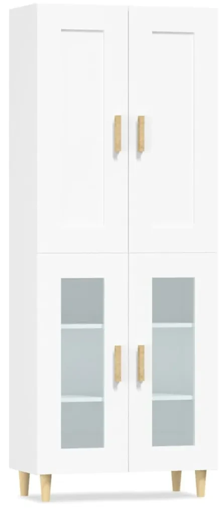vidaXL Hoge kast 69,5x34x180 cm bewerkt hout wit