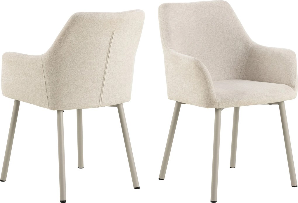 VERA Beige (stof Apia 453)/beige frame - MODERNE KUIPVORMIGE GESTOFFEERDE STOEL VOOR WOONKAMER / LOFT
