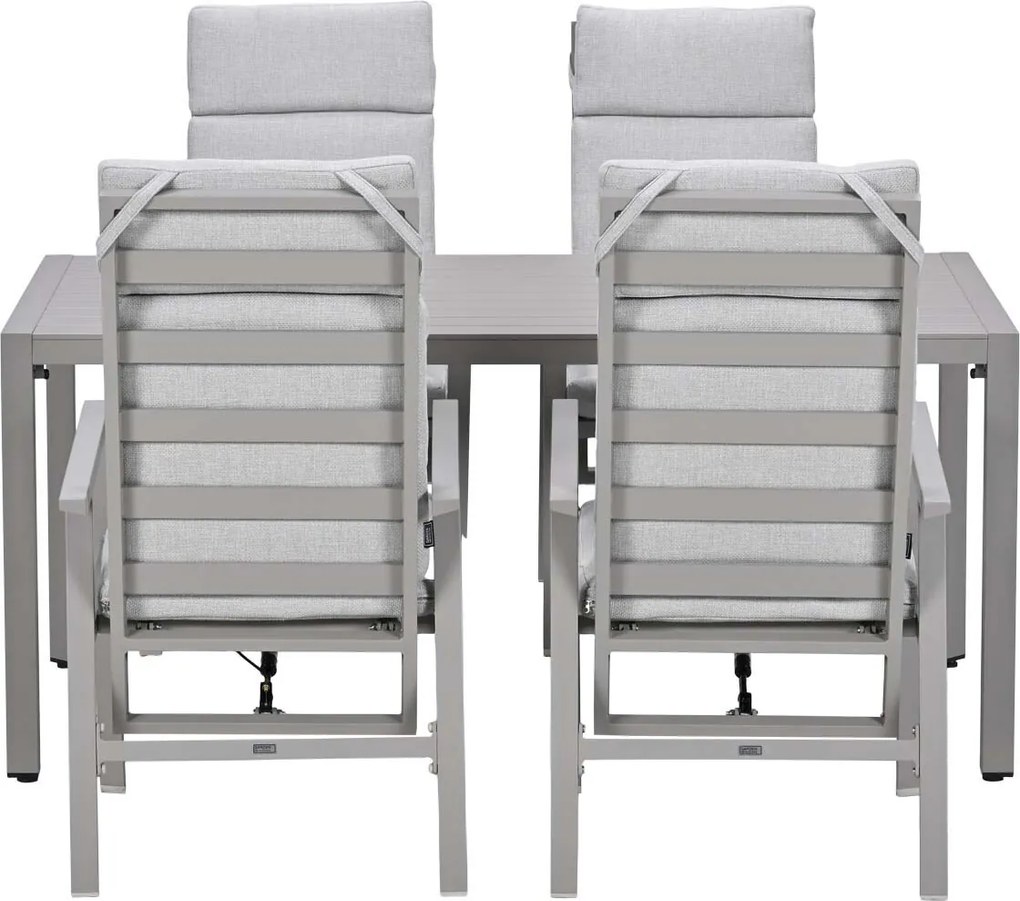 Garden Impressions Kasper tuinset 5-delig - tuintafel 160x84 cm taupe