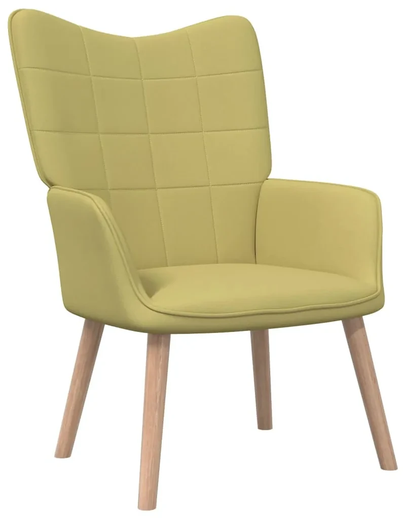 vidaXL Relaxstoel met voetenbank stof groen
