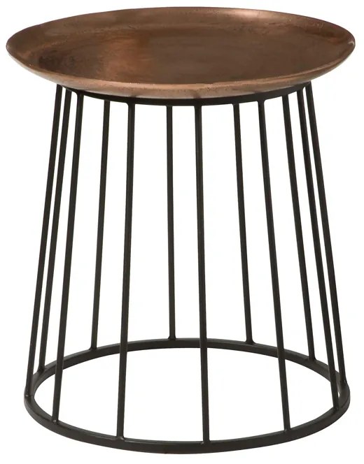 Renew Iron Alu Ronde Koperen Bijzettafel - 41 X 41cm.