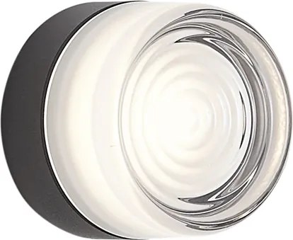 Design wandlamp zwart met opaal glas IP44 - Michele