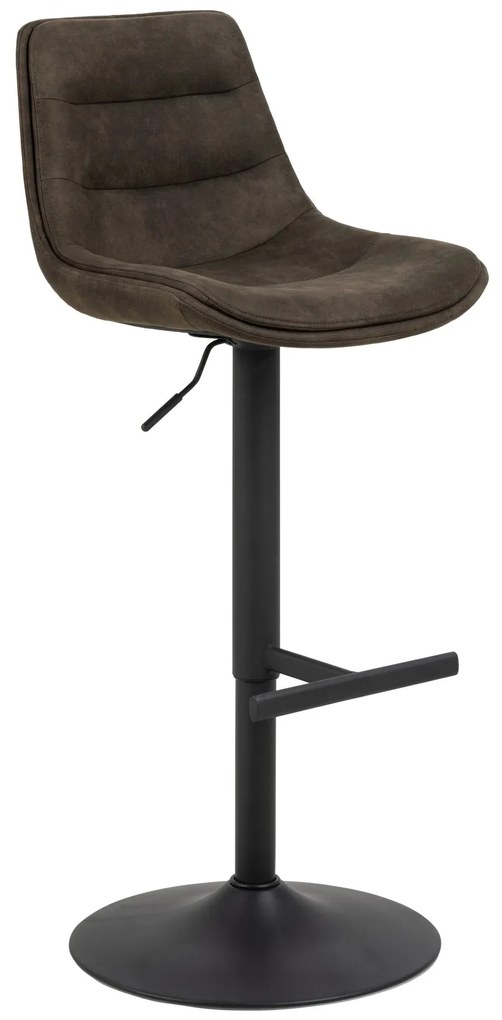 IDA Bruin Antraciet (stof Preston 96)/zwarte poot - GESTOFFEERDE BARSTOEL VOOR KEUKEN/LOUNGE/RESTAURANT