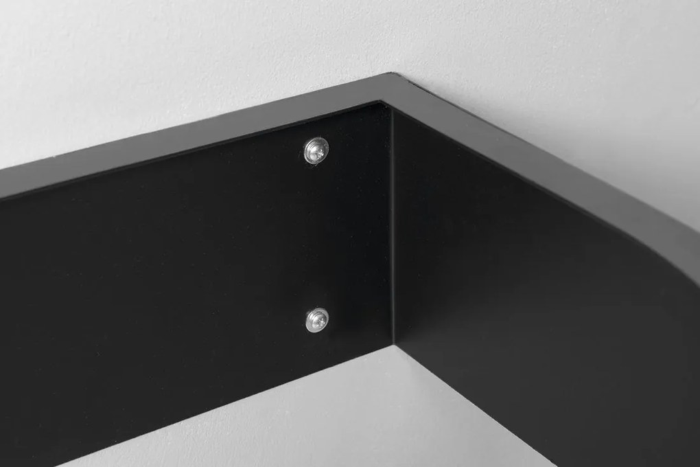 Sapho Pulse wastafel console mat zwart rechts 74.5x44.5cm
