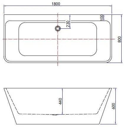 Best Design Silmo vrijstaand back to wall bad mat wit