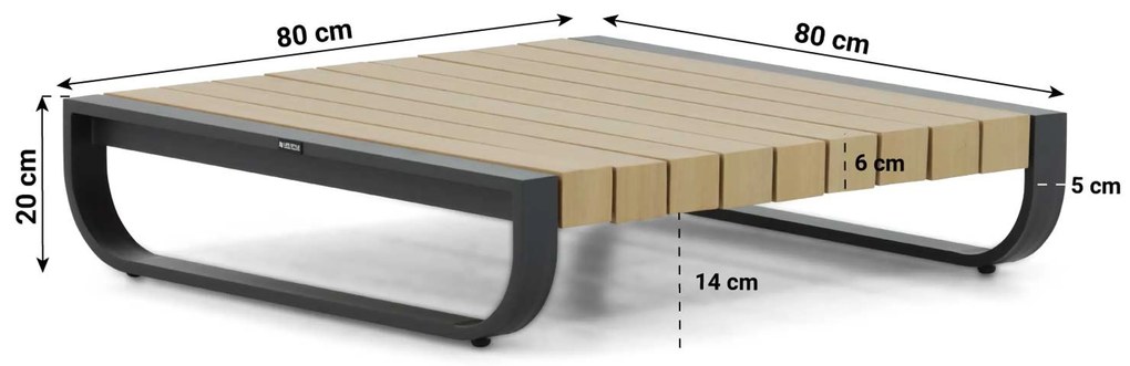 Hoek loungeset 6 personen Aluminium Grijs  Lifestyle Garden Furniture Venice