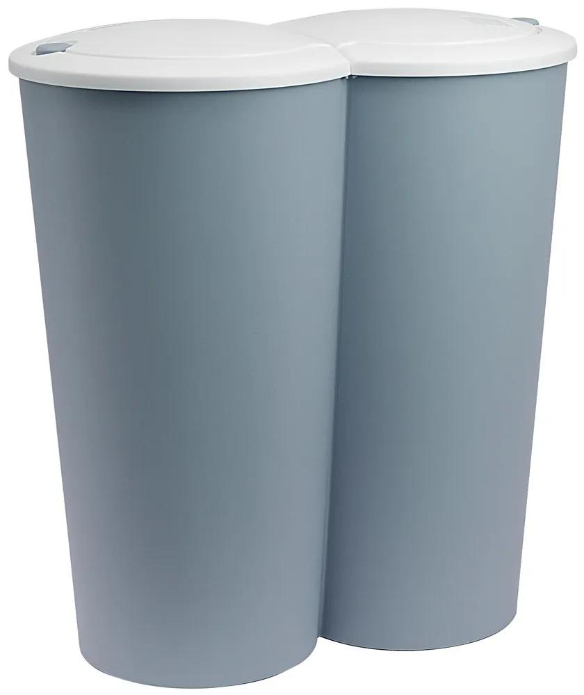 Deuba Dubbele afvalbak voor het scheiden van afval kunststof blauw 2x25L