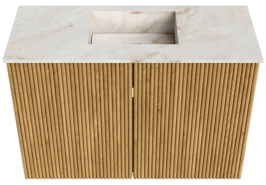 Mondiaz Joya DLux 60cm toiletmeubel oak met wastafel faye midden 1 kraangat frappe