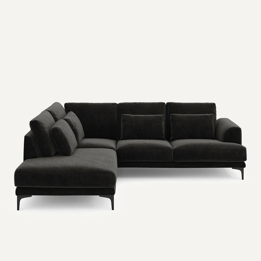 Hoekbank links fluweel chenille Marsile