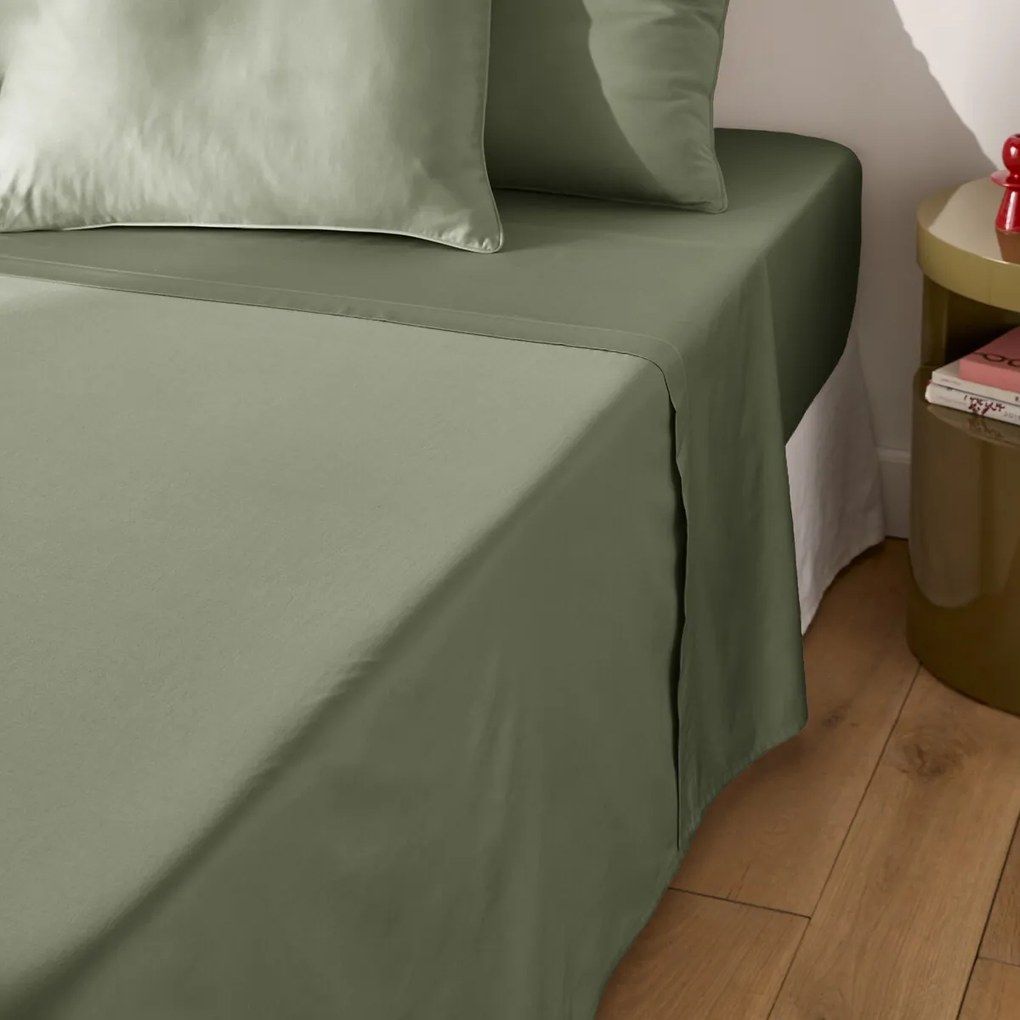 Effen katoenen satijnen laken, 153 draden, Opale