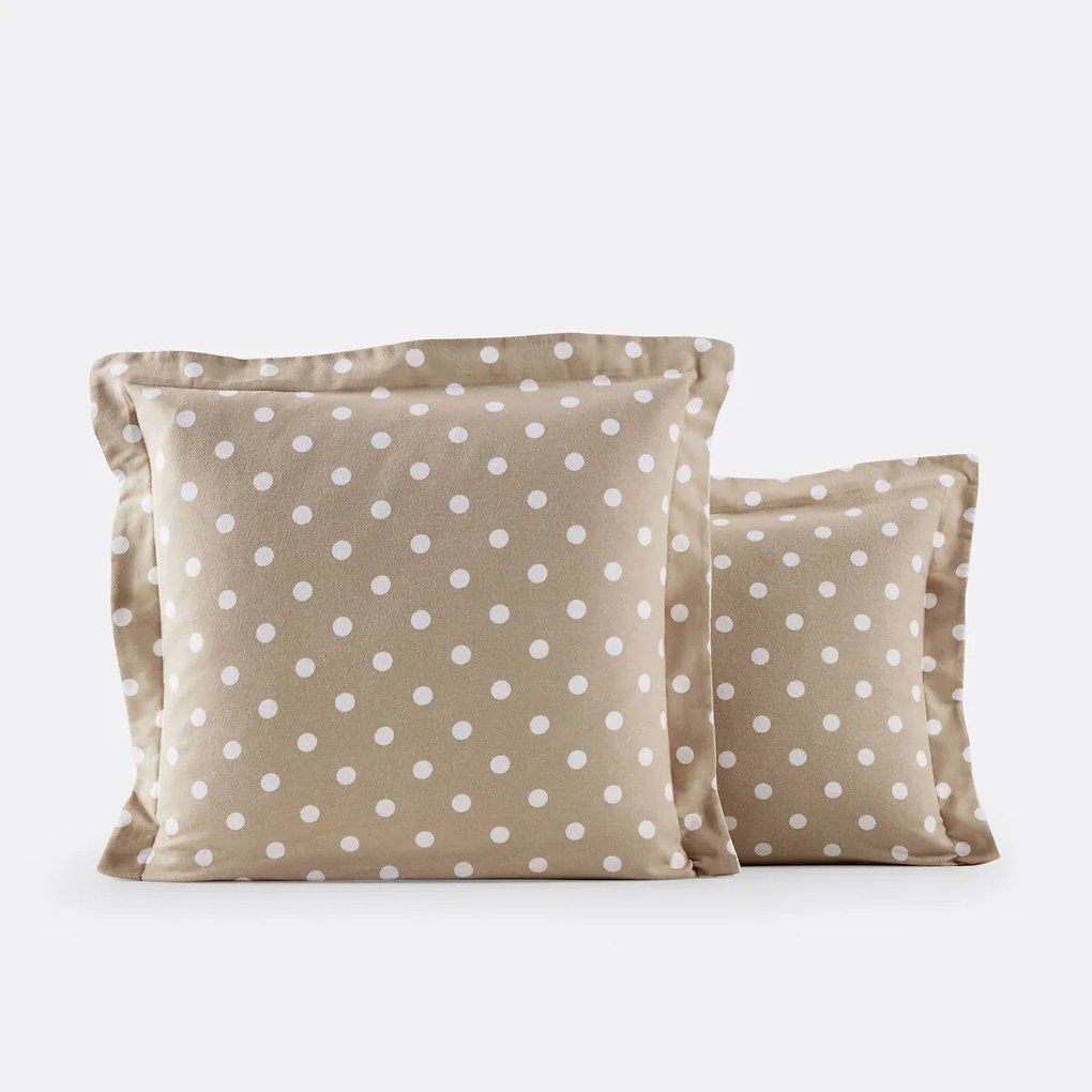Kussensloop in flanel met stippenprint, Clarisse