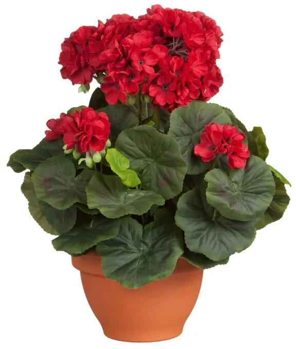 Kunstplanten - Begonia Rood in Pot Campana Terra 38 x 30 cm