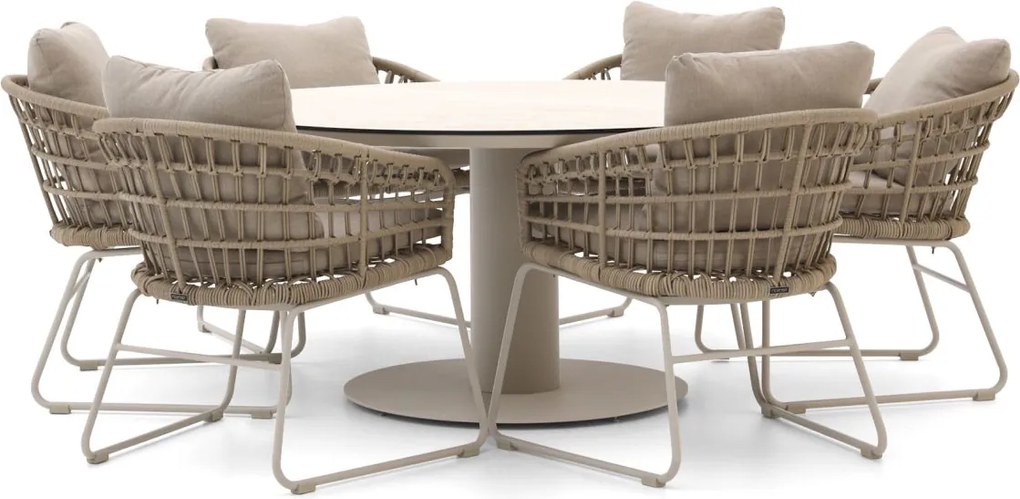 Diningset Intenso  | 6 personen | Tuinset travertin | 7-delig | Kees Smit Tuinmeubelen