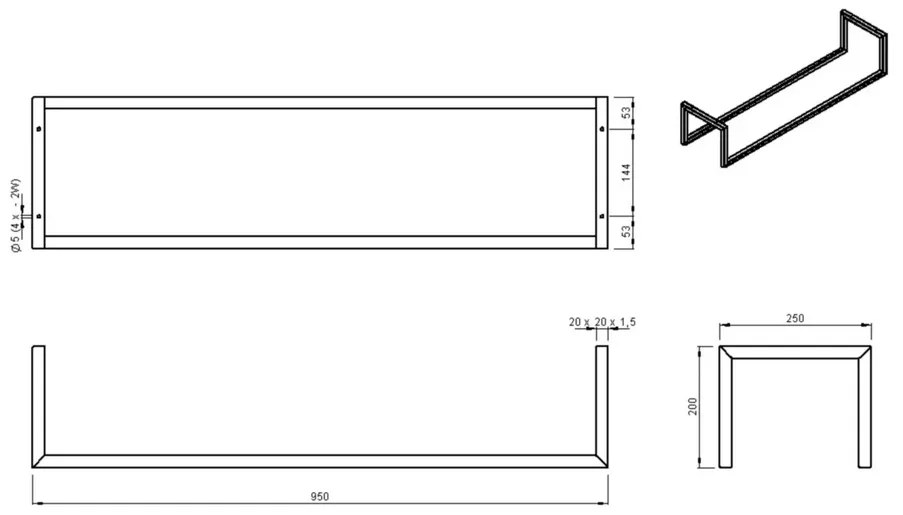 Saniclear handdoekenrek industrieel 95x25x20cm mat wit