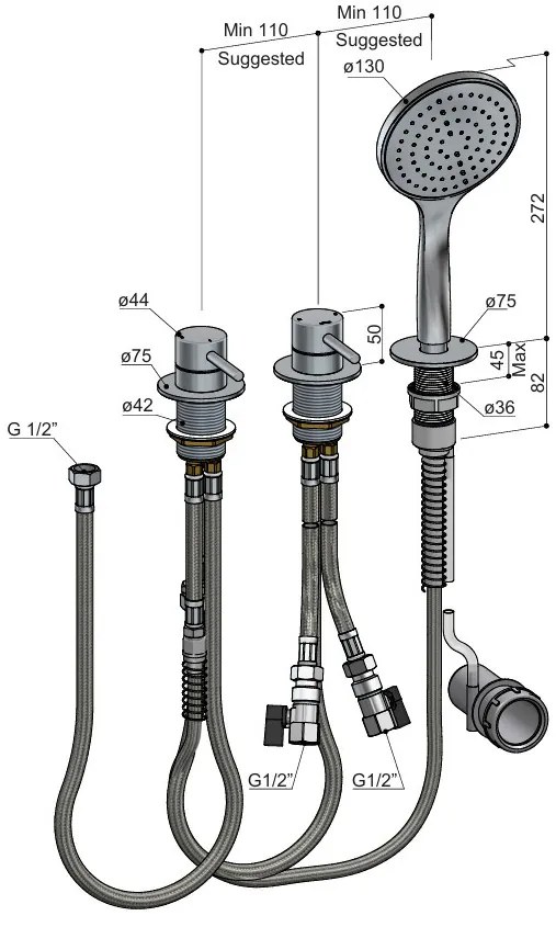 Hotbath Buddy badrandkraan chroom