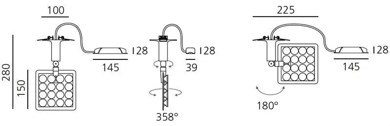 Artemide Architectural -   Plafondlamp spots Una pro Aluminium  Aluminium