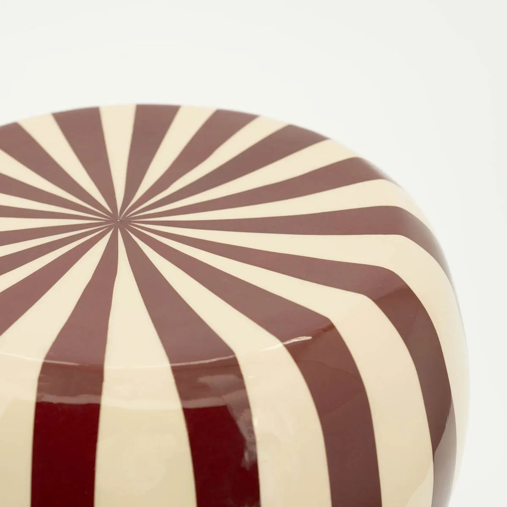 Hoogglans Bijzettafel Beige Rood - 28 X 28cm.
