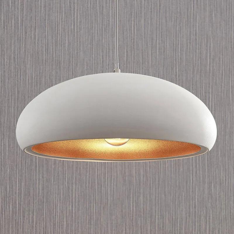 Metalen plafondlamp Gerwina, wit-goud - lampen-24