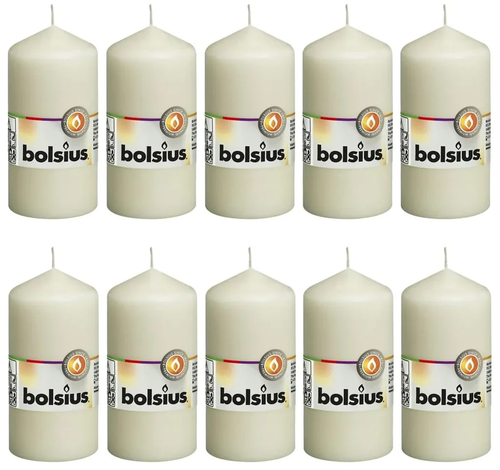 Bolsius Stompkaarsen 10 st 120x58 mm ivoor