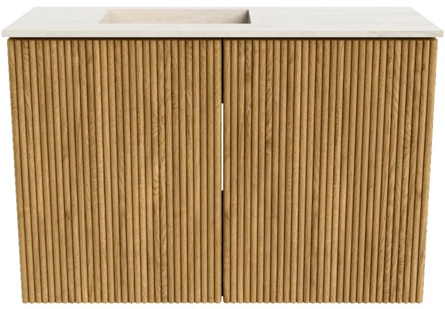 Mondiaz Joya DLux 60cm toiletmeubel oak met wastafel faye links zonder kraangat meli