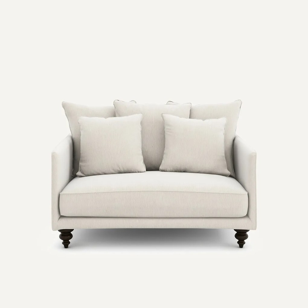 2-zits compacte bank in chenille fluweel, Lazare