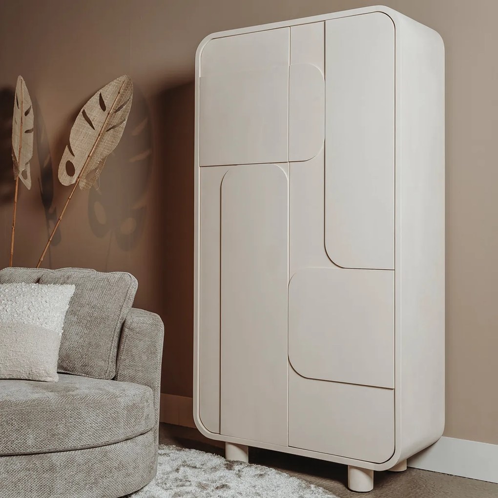 Beige Wandkast Organisch 100 Cm - 100x45x190cm.