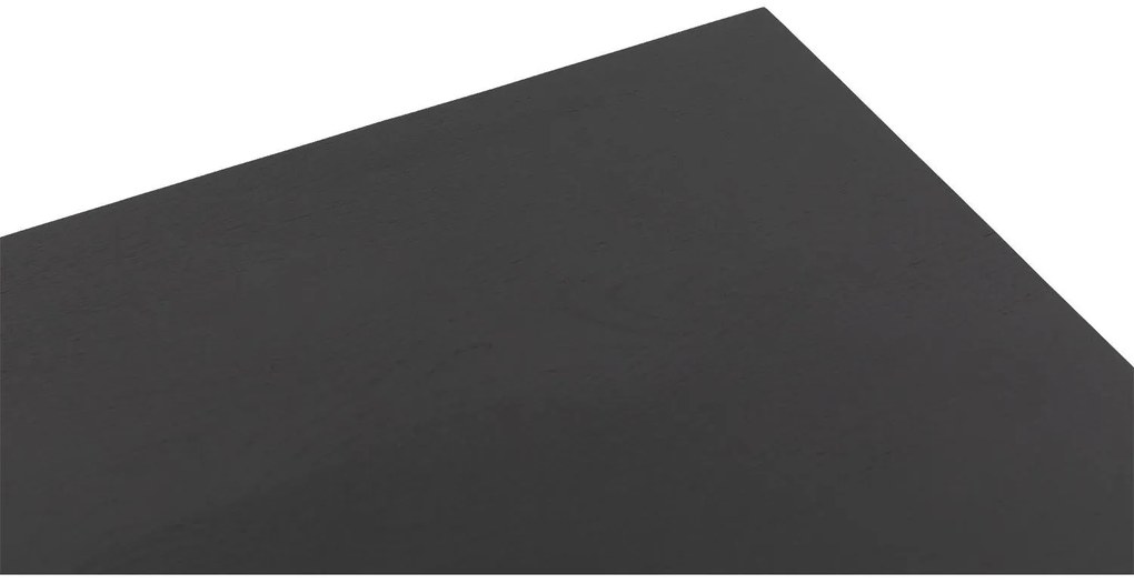 Goossens Nachtkastje Tangel, Voet vierkant metaal ral 9005 zwart, blad massief eik