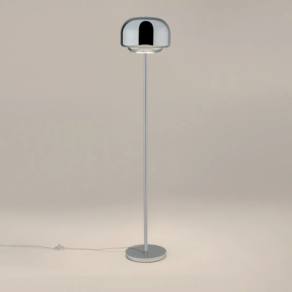 Staande lamp van verchroomd ijzer, KINOKO