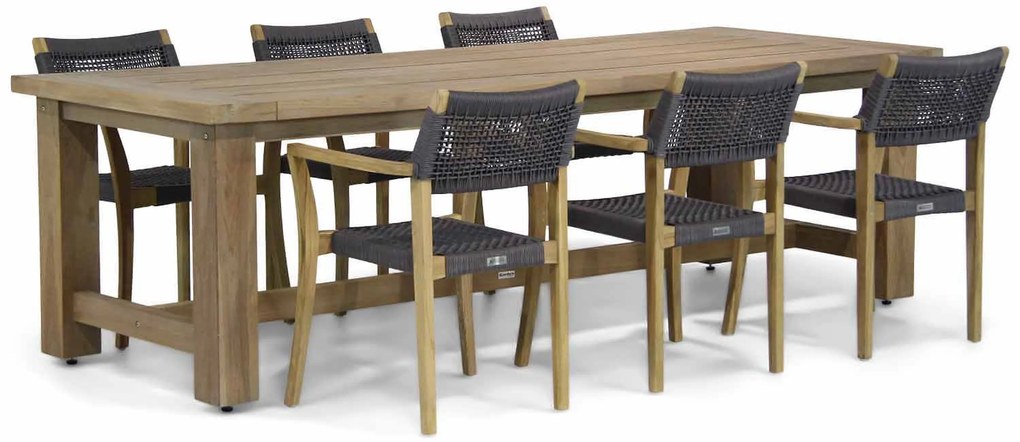 Tuinset 6 personen 260 cm Rope Grijs Lifestyle Garden Furniture Dallas/Fourmile