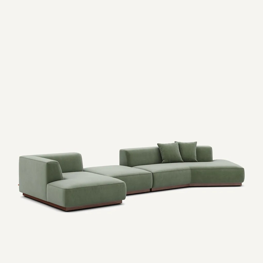 Open hoekbank links XL fluweel, Jacopo