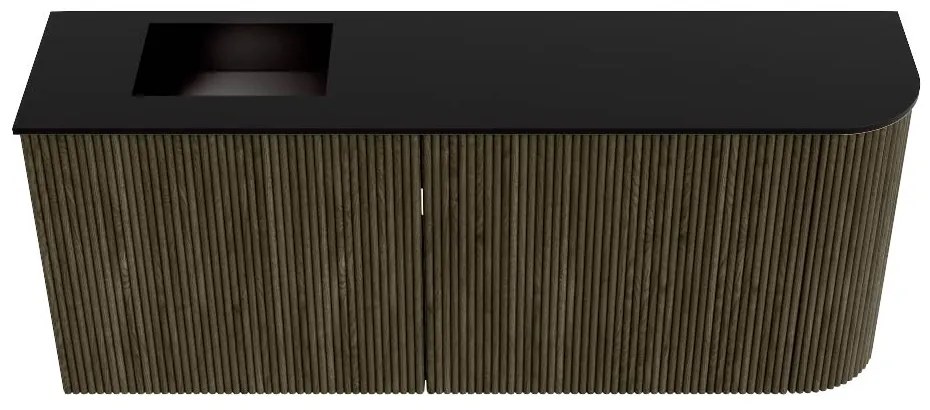 Mondiaz Joya 100cm toiletmeubel ronding rechts shadow met wastafel faye links zonder kraangat urban