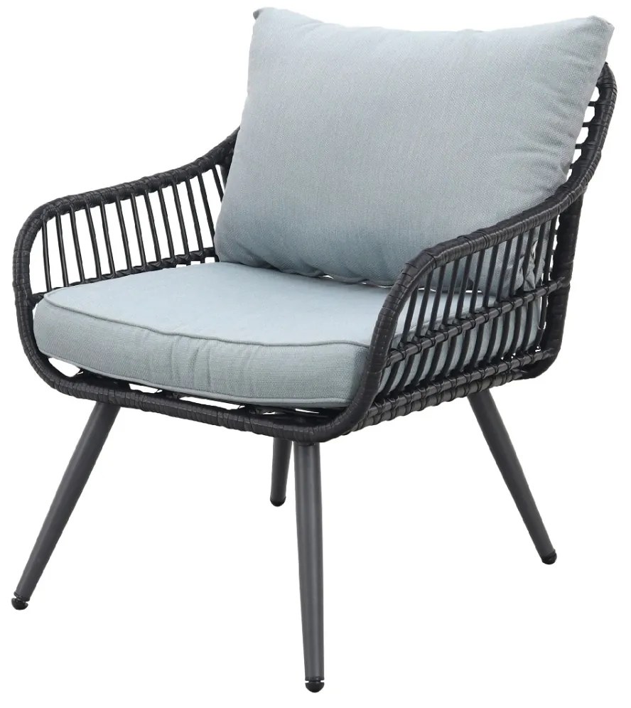 Garden Impressions Margriet stoel-bank loungeset - Carbon black/Mint grey - 5 delig