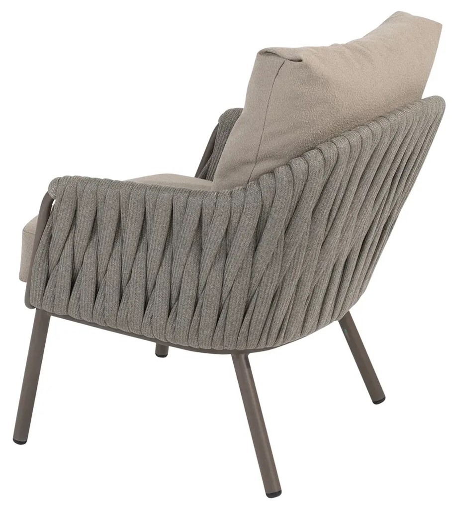 Taste by 4 Seasons Cannes low dining tuinset met Donato tafel 160 cm LoungestoelTuinstoel bruin weerbestendig