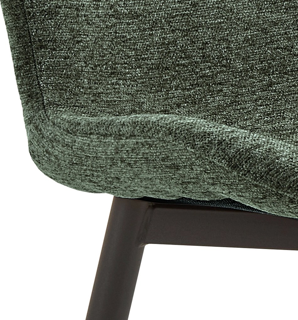FIORA Groen (stof Apia 352)/zwart frame - MODERNE GESTOFFEERDE STOEL VOOR WOONKAMER/EETKAMER LOFT