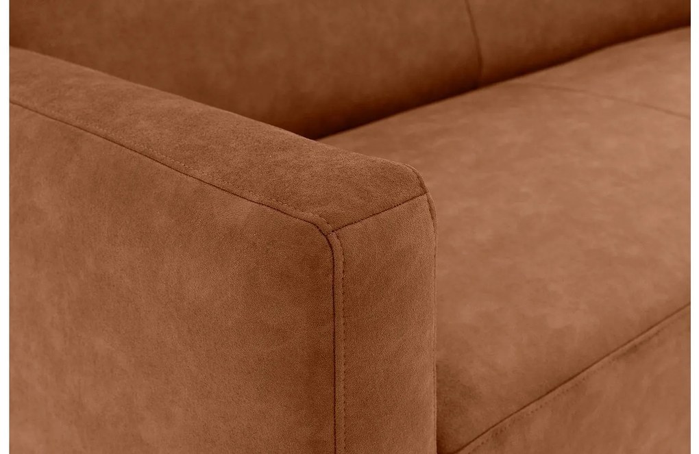 Goossens Key West cognac, micro leer, 2,5-zits, modern design