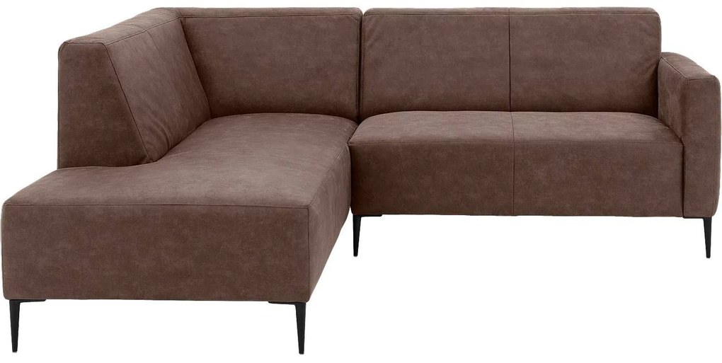 Goossens  Key West bruin, micro leer, 2-zits, modern design met ligelement links